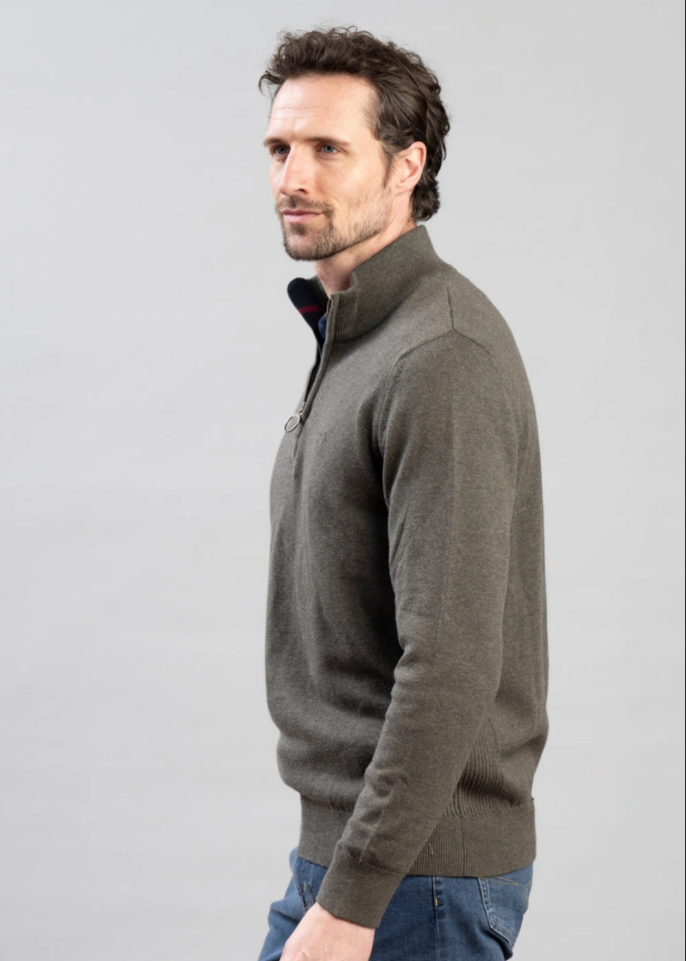 Cotton Half Zip Knitted Jumper Grab Save Today Todays Hot Pick