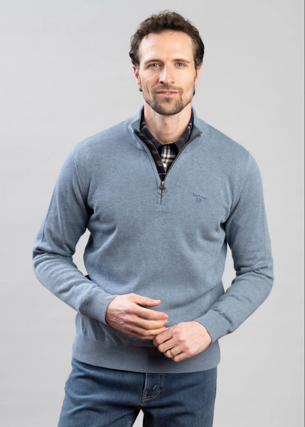 Mega Discount Today Sweet Deal Today Cotton Half Zip Knitted Jumper