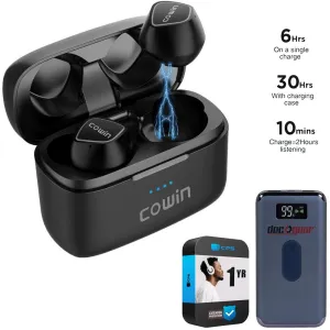 Shop Hot Picks Cowin Ky02 True Wireless Bluetooth Sports Eearbuds Black   Power Protection Pack
