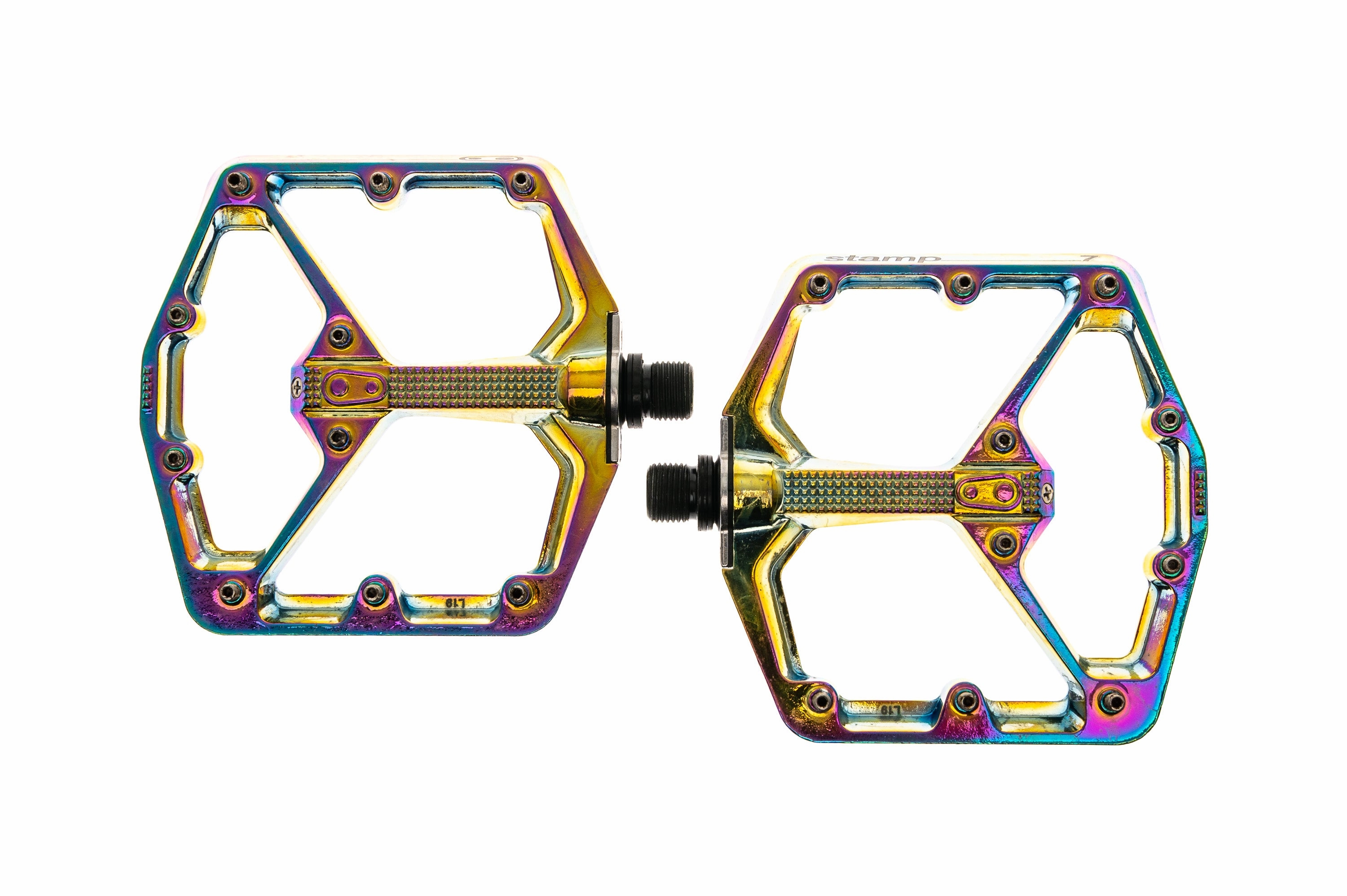 Crank Brothers Stamp 7 Large Oil Slick Pedals Platform