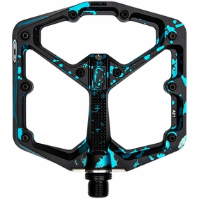 Crank Brothers Stamp 7 Splatter Large pedals - Black blue