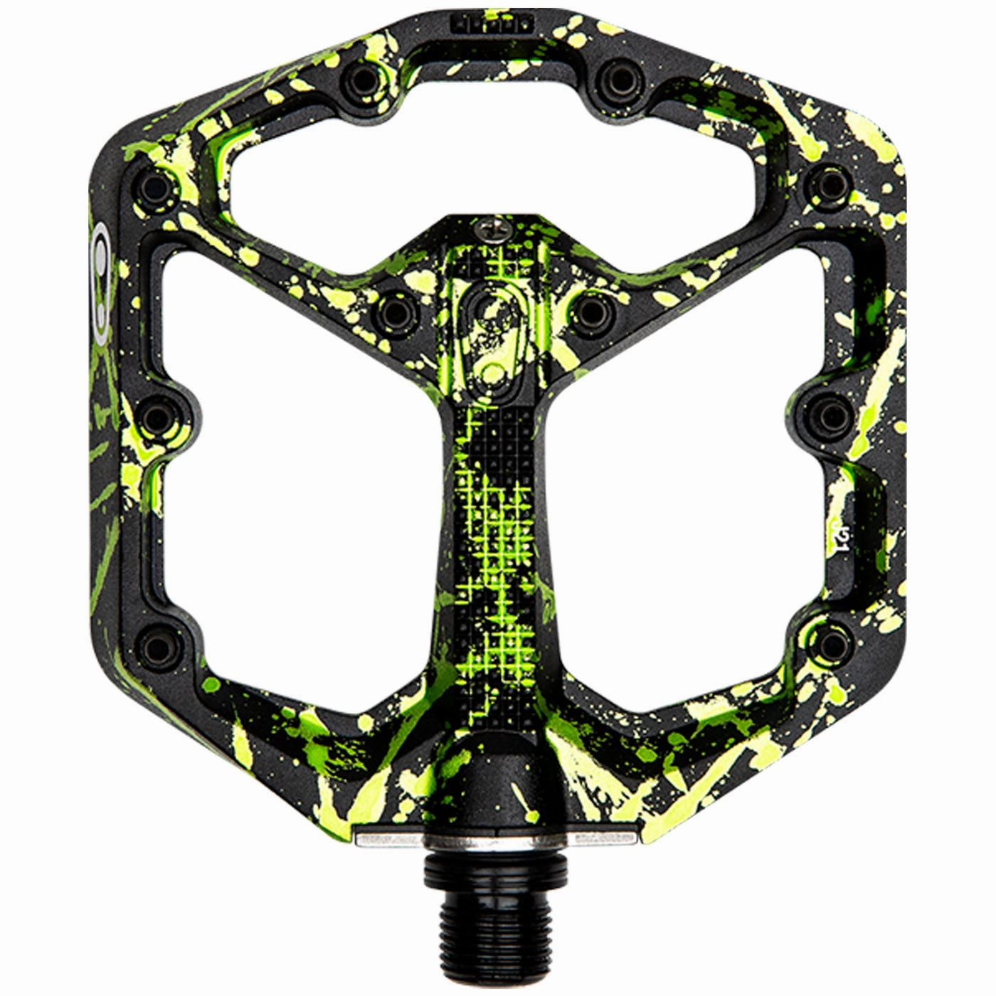 Crank Brothers Stamp 7 Splatter Small pedals - Black green