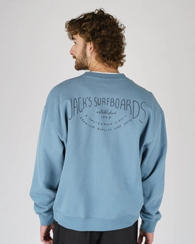 Crescent Heavyweight Crewneck - Blue Hot Pick Deal Dont Miss This Deal