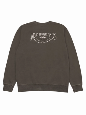 Save More Now Crescent Pigment Dyed Crew Neck Sweatshirt - Black
