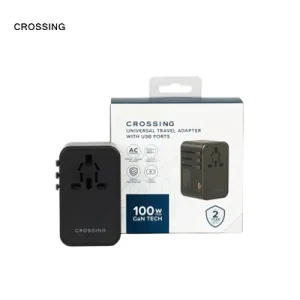 Crossing World Travel Adaptor 100W With 1 X Usb-A   3 X Usb-C Dont Miss Big Savings Hot Price Drop