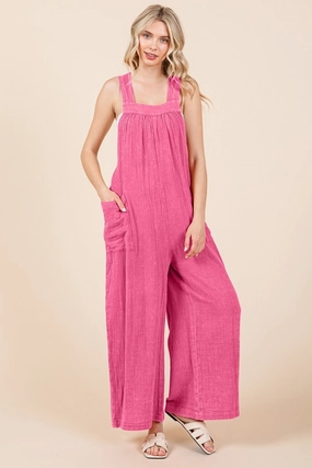 Culture Code Full Size Pocketed Sleeveless Wide Leg Overalls Weekend Specials Best Seller Deal