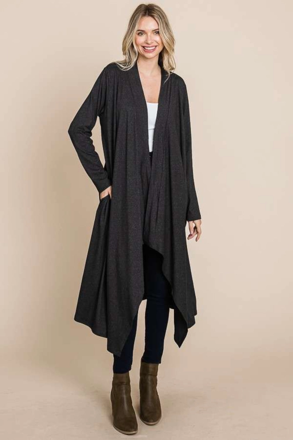 Culture Code Open Front Longline Cover Up With Pockets Big Savings Event Flash Pick Today