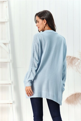 Cable-Knit Open Front Long Sleeve Cardigan Shop Smart Deals Instant Discount