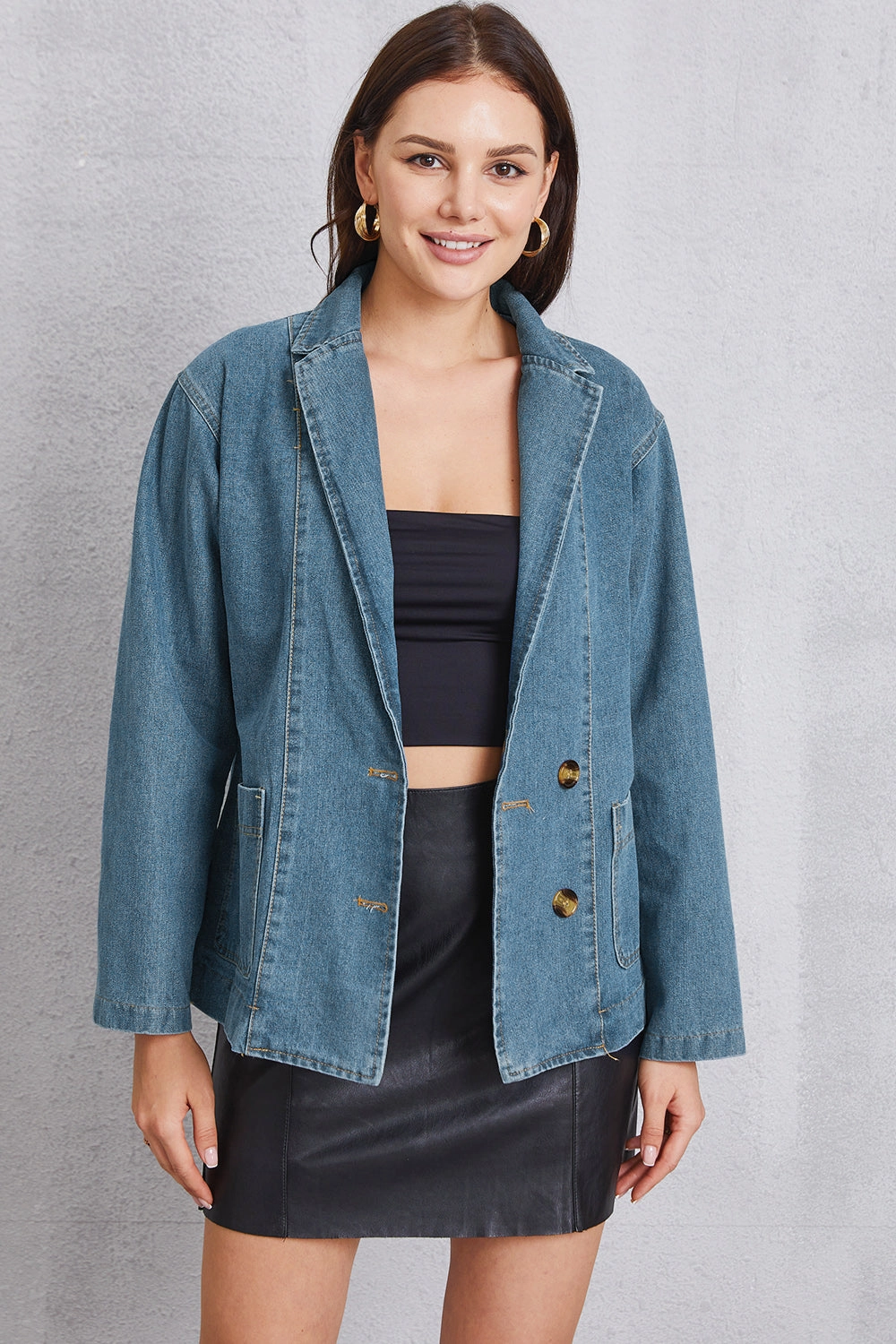MustHave Steals Pocketed Button Up Denim Jacket
