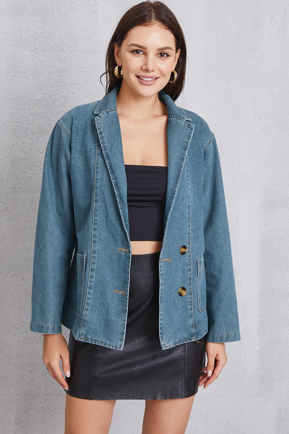 Hot Offer Event Biggest Savings Now Pocketed Button Up Denim Jacket