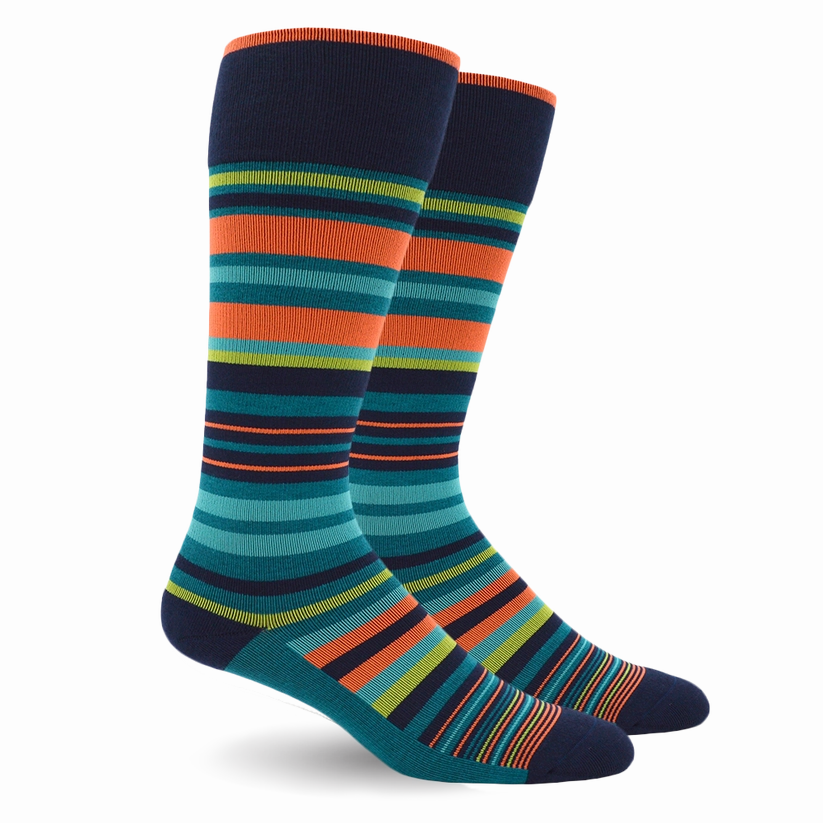 Dr. Segal Stripe Cotton Teal Compression Socks - 20-30Mmhg Dont Wait Save Today Trending Now Offer