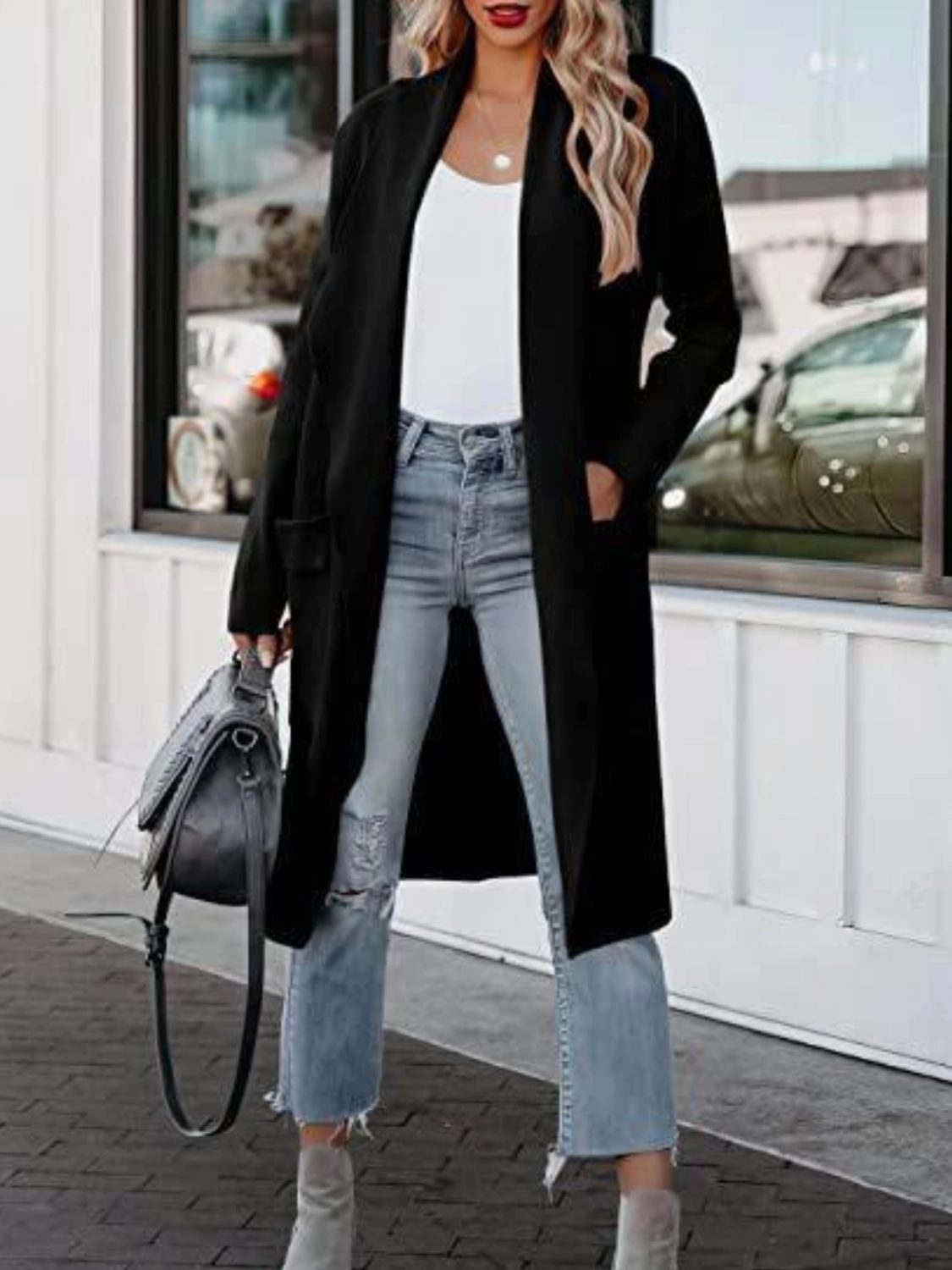 Price Drop Alert Grab Save Today Open Front Dropped Shoulder Outerwear