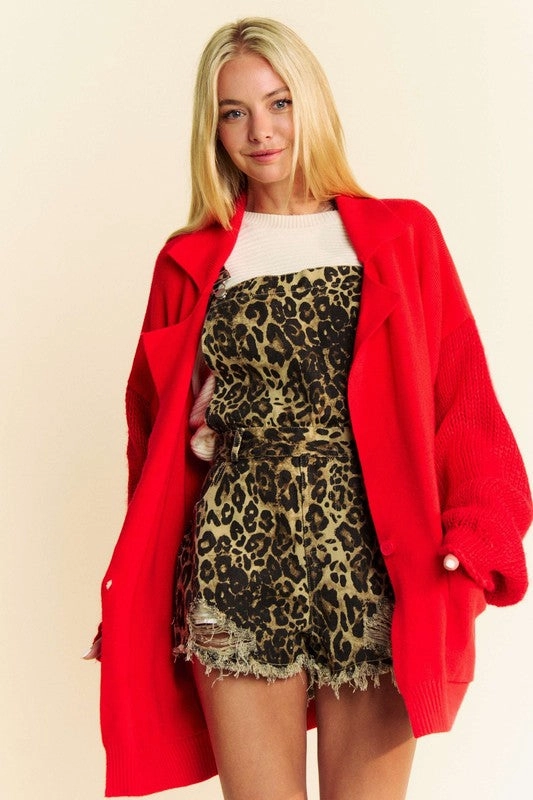 Flash Deal Alert Hot Deals Today Davi & Dani Button Up Dropped Shoulder Cardigan With Pockets