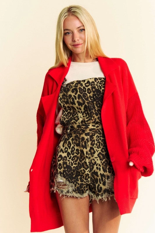 Davi & Dani Button Up Dropped Shoulder Cardigan With Pockets Daily Deal Frenzy