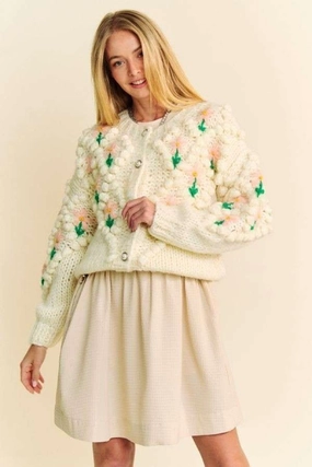 Davi & Dani Floral Pattern Button Down Cardigan Flash Sale Now