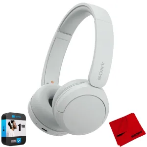 Sony Wh-Ch520 Wireless Headphones With Microphone, White W/ Warranty Bundle Today Only Savings