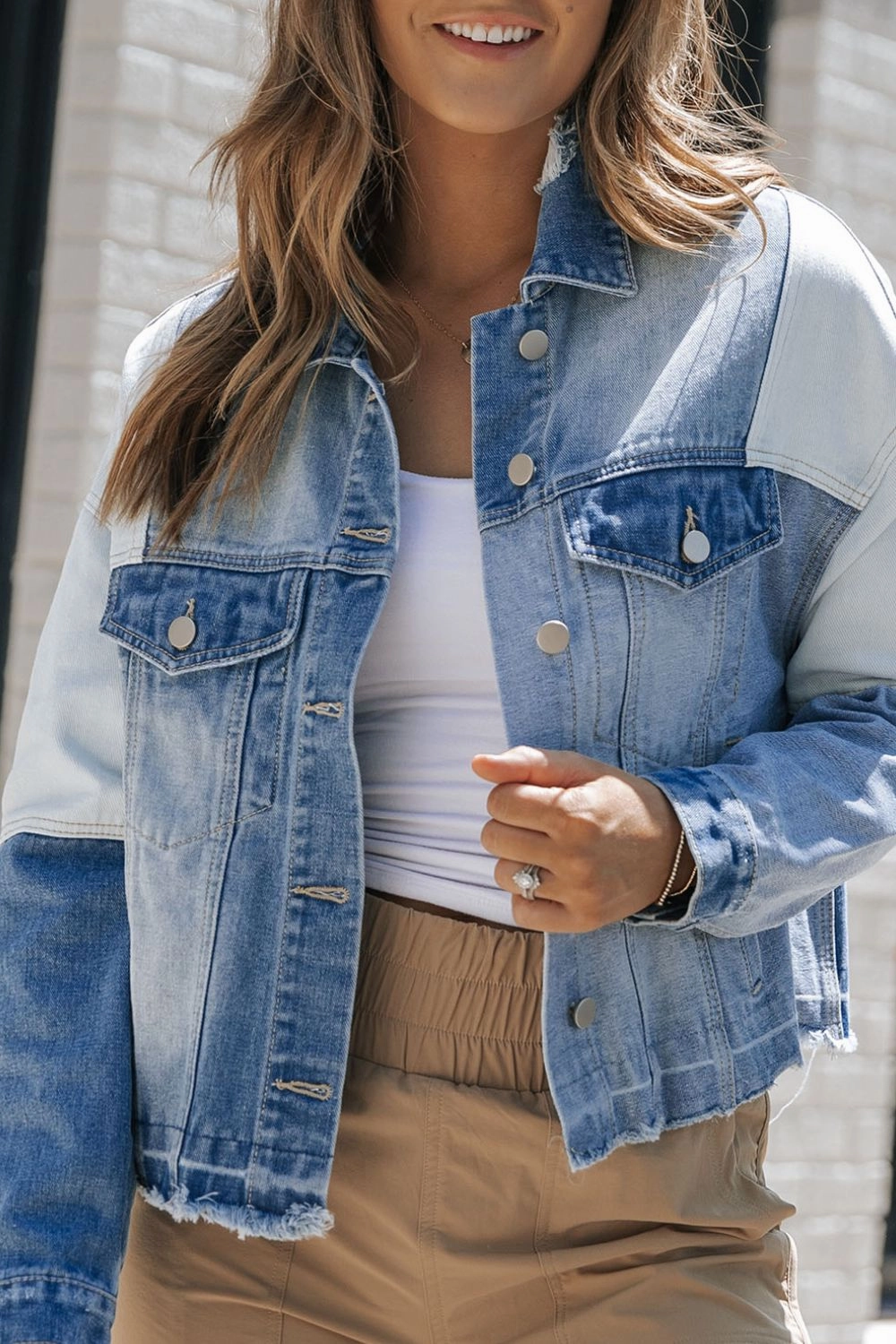 Limited Stock Offer Online Exclusive Steal Distressed Button Up Drop Shoulder Denim Jacket