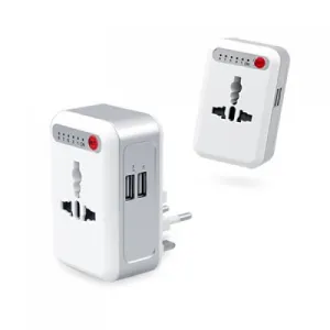 Smart Timing Universal Travel Adaptor With 2 Usb Hub Grab Your Deal Today