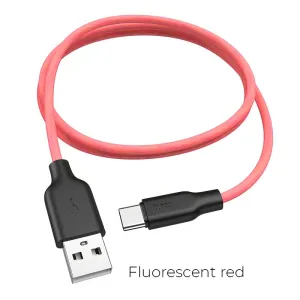 Hoco X21 Plus Fluorescent Usb To Type-C Charging Data Sync Cable- Red Shop Todays Picks Dont Wait Save Today