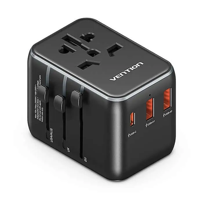Vention 3-Port Usb  Universal Travel Adapter Hot Price Drop Big Savings Alert