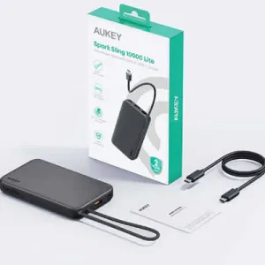 Aukey Pb-Y53 Spark Sling 10000Mah Lite Slim Pb Built-In Usb-C Cable Surprise Offer Now
