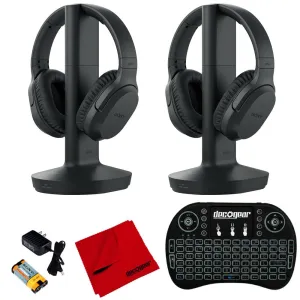 Sony Rf400 Wireless Home Theater Headphones (2-Pack) W/ Deco Gear Accessories Bundle Instant Savings Deal