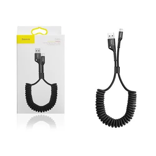 Baseus Fish Eye Spring Data Cable Usb For Ip 2A 1M Black Special Offer Inside Dont Miss These Savings