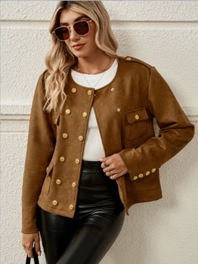 Snap Down Round Neck Jacket Hot Pick Deal Hot Pick of the Day