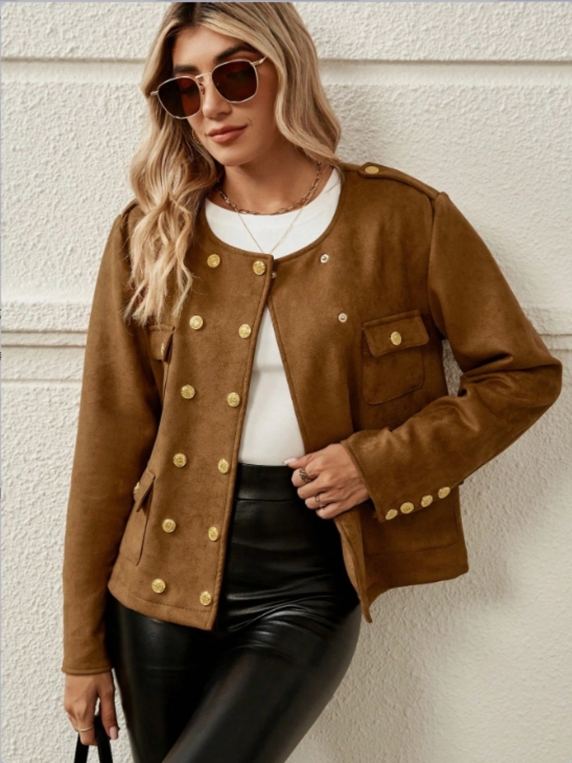 Snap Down Round Neck Jacket Special Price Offer