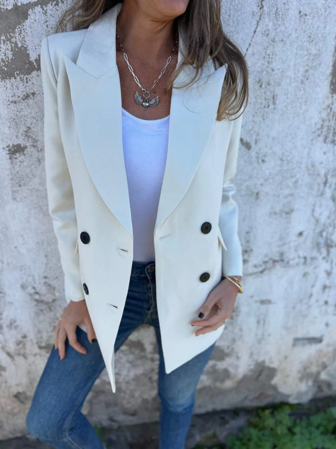 Full Size Collared Neck Long Sleeve Blazer Dont Miss This Steal Today Only Hot Pick