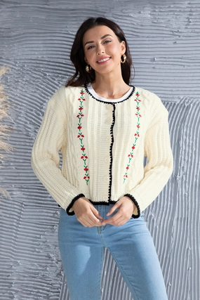 Dont Miss Todays Deal Graphic Cable-Knit Button Up Cardigan