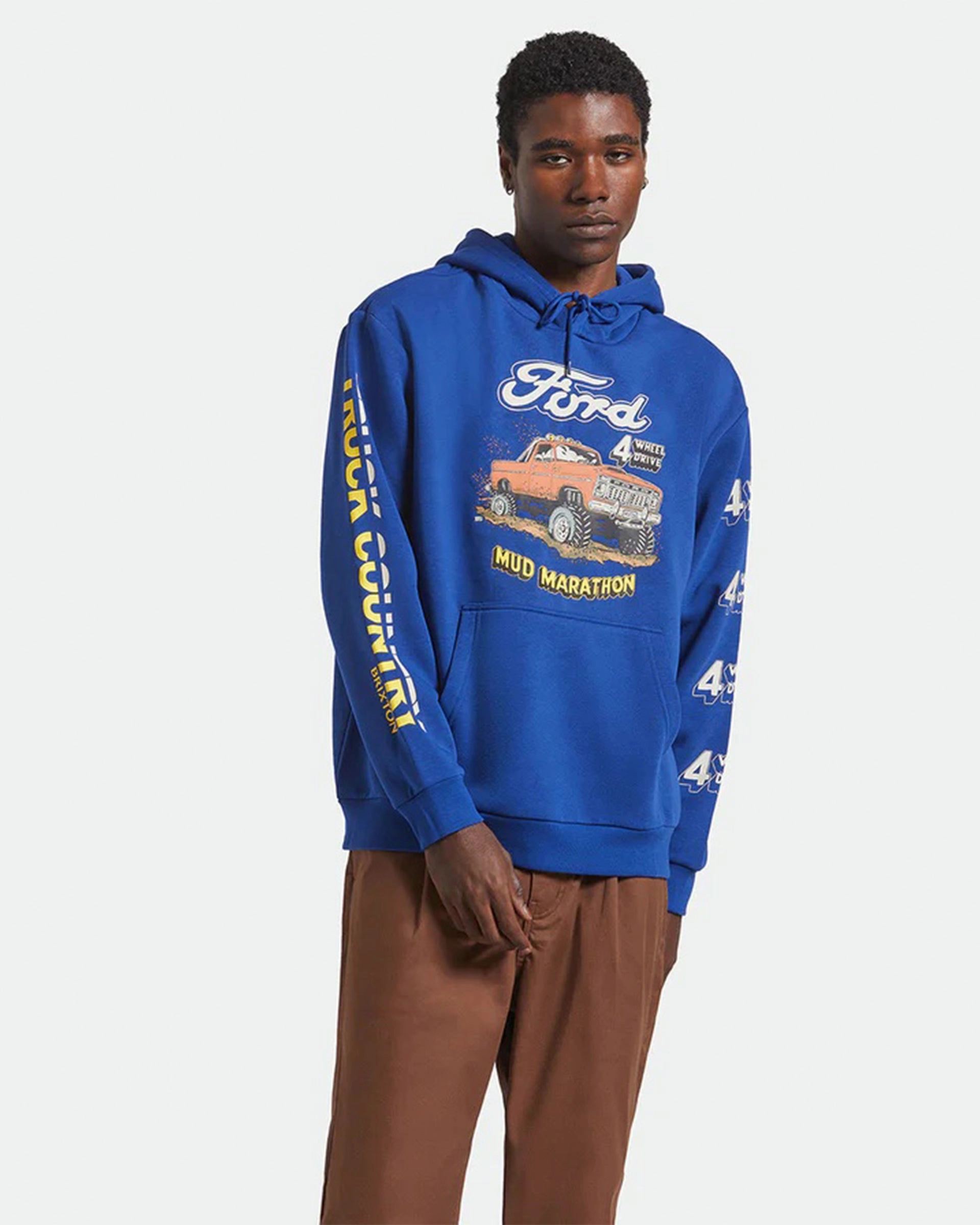 Brixton X Ford Mud Marathon Fleece Hoodie - Ford Blue Hot Clearance Now