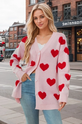 Heart Button Down Long Sleeve Cardigan Big Price Drop MustHave Steals