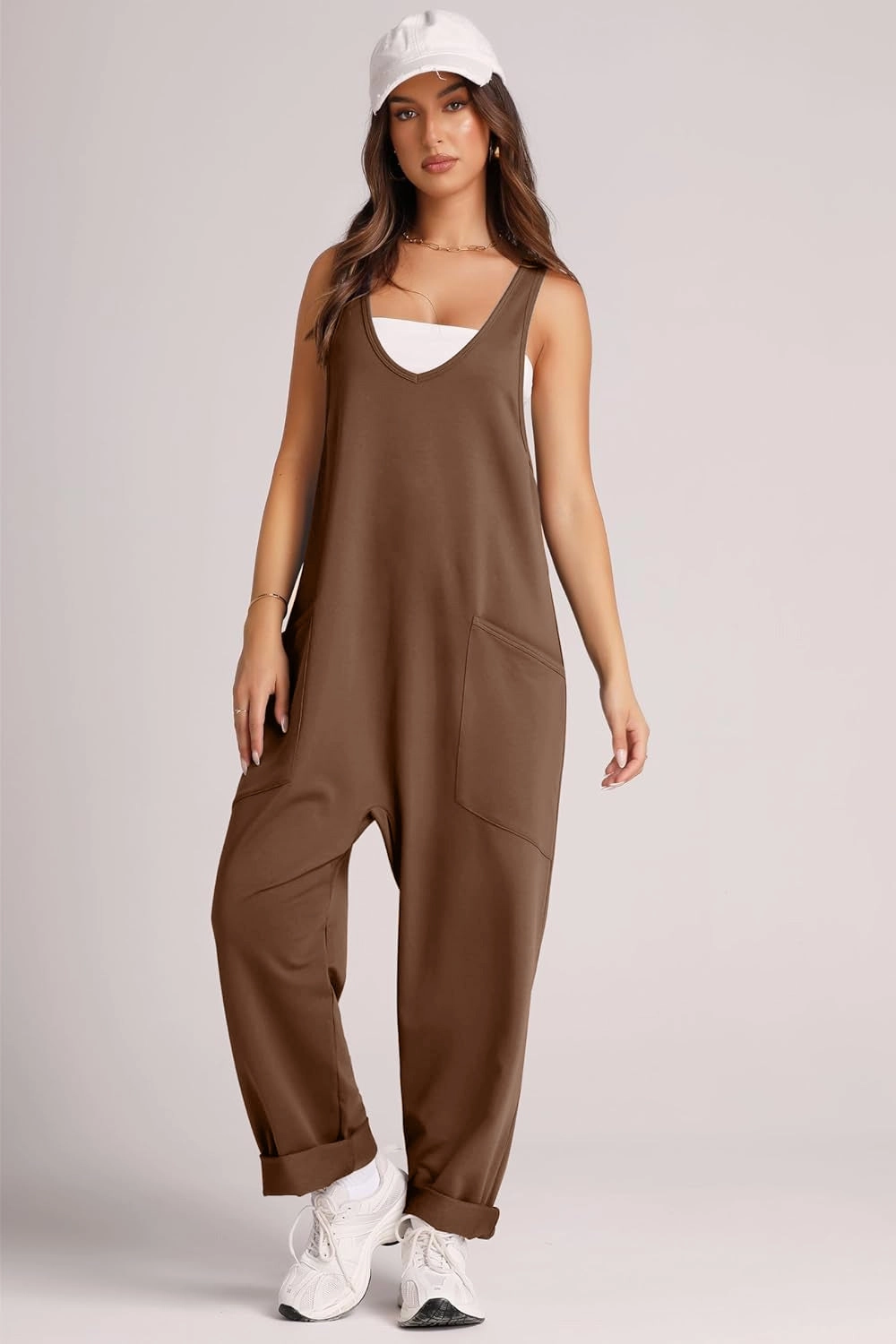 Lovelet Wide Strap Jumpsuit With Pockets Grab Your Savings