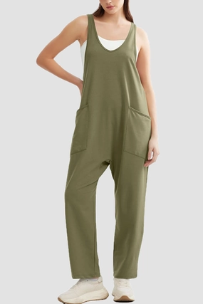 Lovelet Wide Strap Jumpsuit With Pockets Instant Deal Today Mega Savings Now