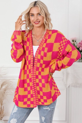 Contrast Exposed Seam Open Front Cardigan Daily Special Offer