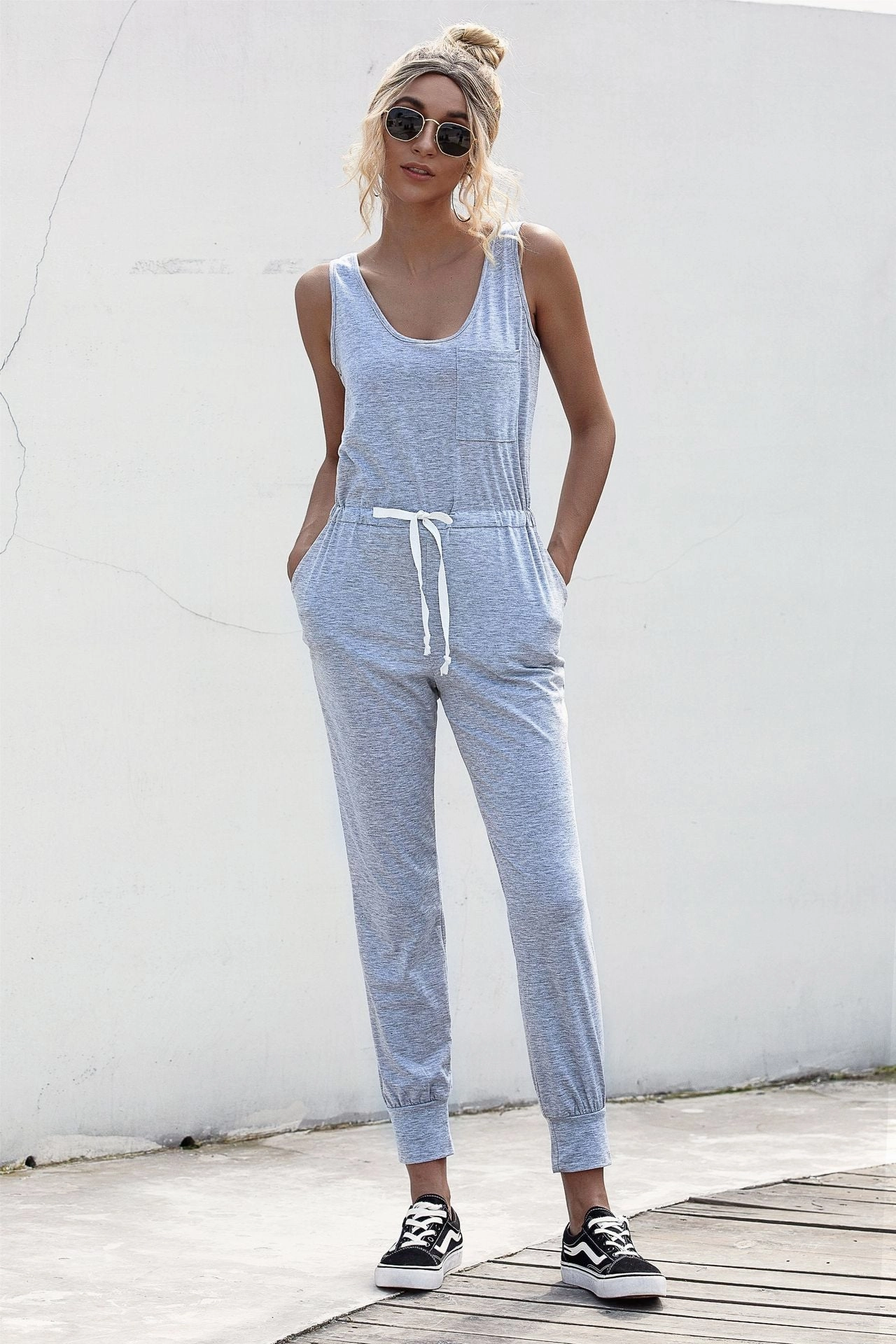 Knot Sleeveless Waist Jumpsuit Trendy Picks Today