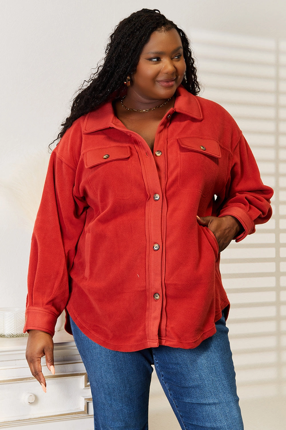 Heimish Cozy Girl Full Size Button Down Shacket Shop the Best Deals Sweet Deal Today