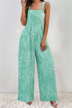 Limited Edition Offer Printed Wide Strap Jumpsuit