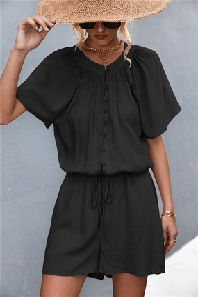 Flash Sale Now Shop Today Save Buttoned Gather Detail Romper