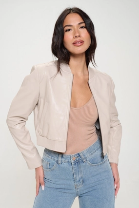 Coalition La Zip Up Cropped Bomber Jacket Hot Savings Alert