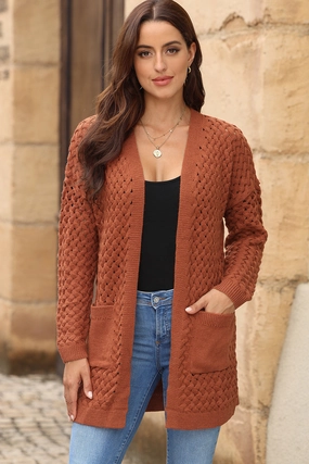 Open Front Dropped Shoulder Cardigan With Pockets Steal Todays Offer New Arrival Discount