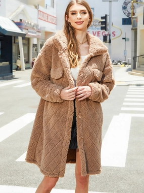 Special Occasion Discount Special Offer Inside Texture Button Up Dropped Shoulder Coat