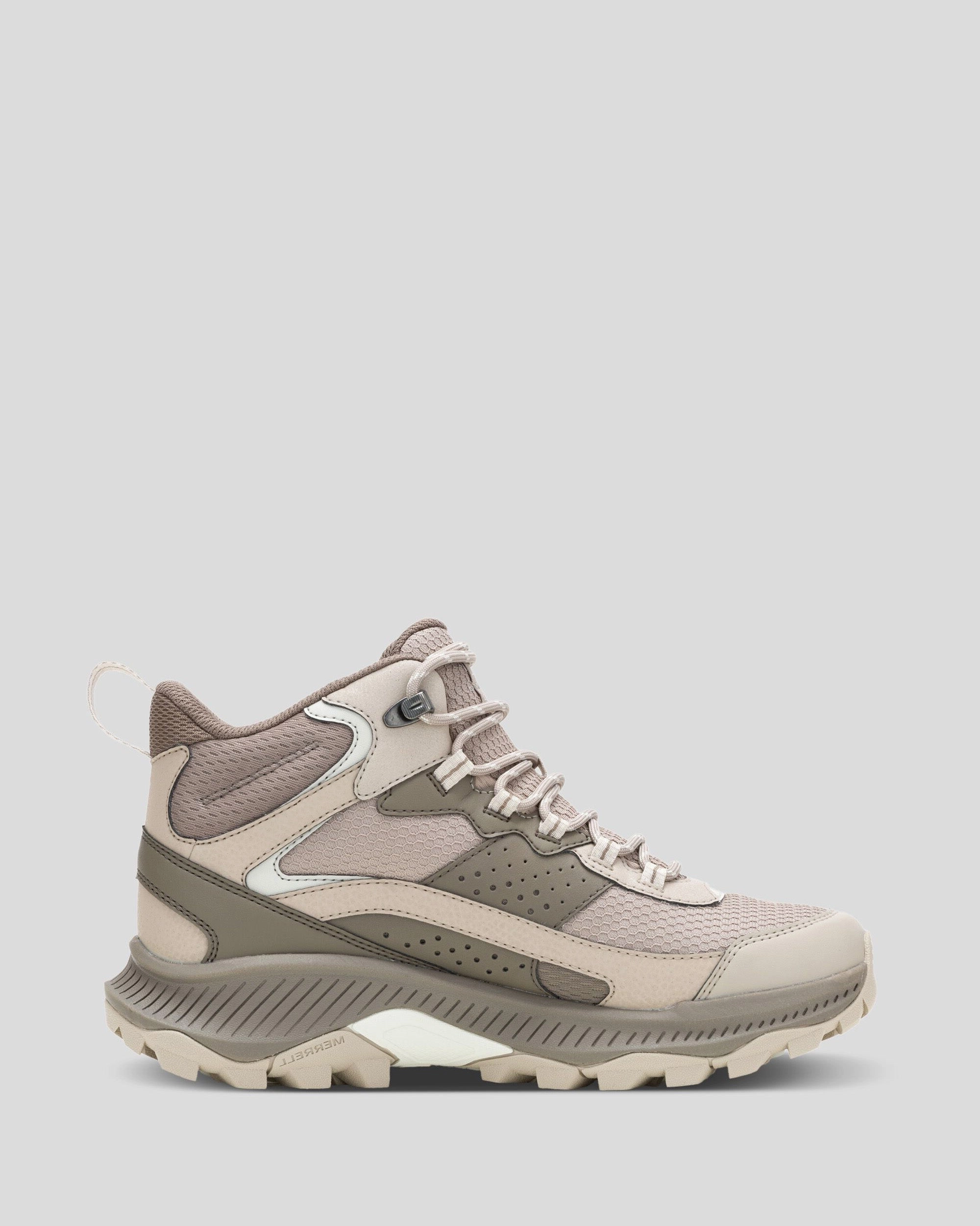 Shop Smart Save Women'S Merrell Speed Strike 2 Waterproof Mid Hiking Boots - Stone
