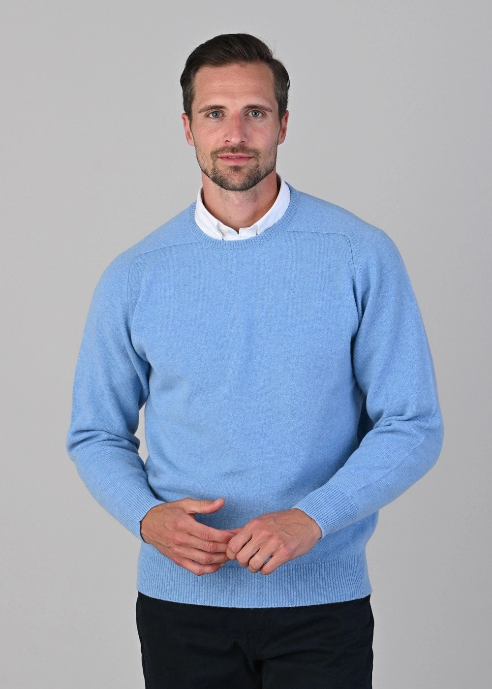 Limited Time Steal Leven 2 Ply Lambswool Crew Neck