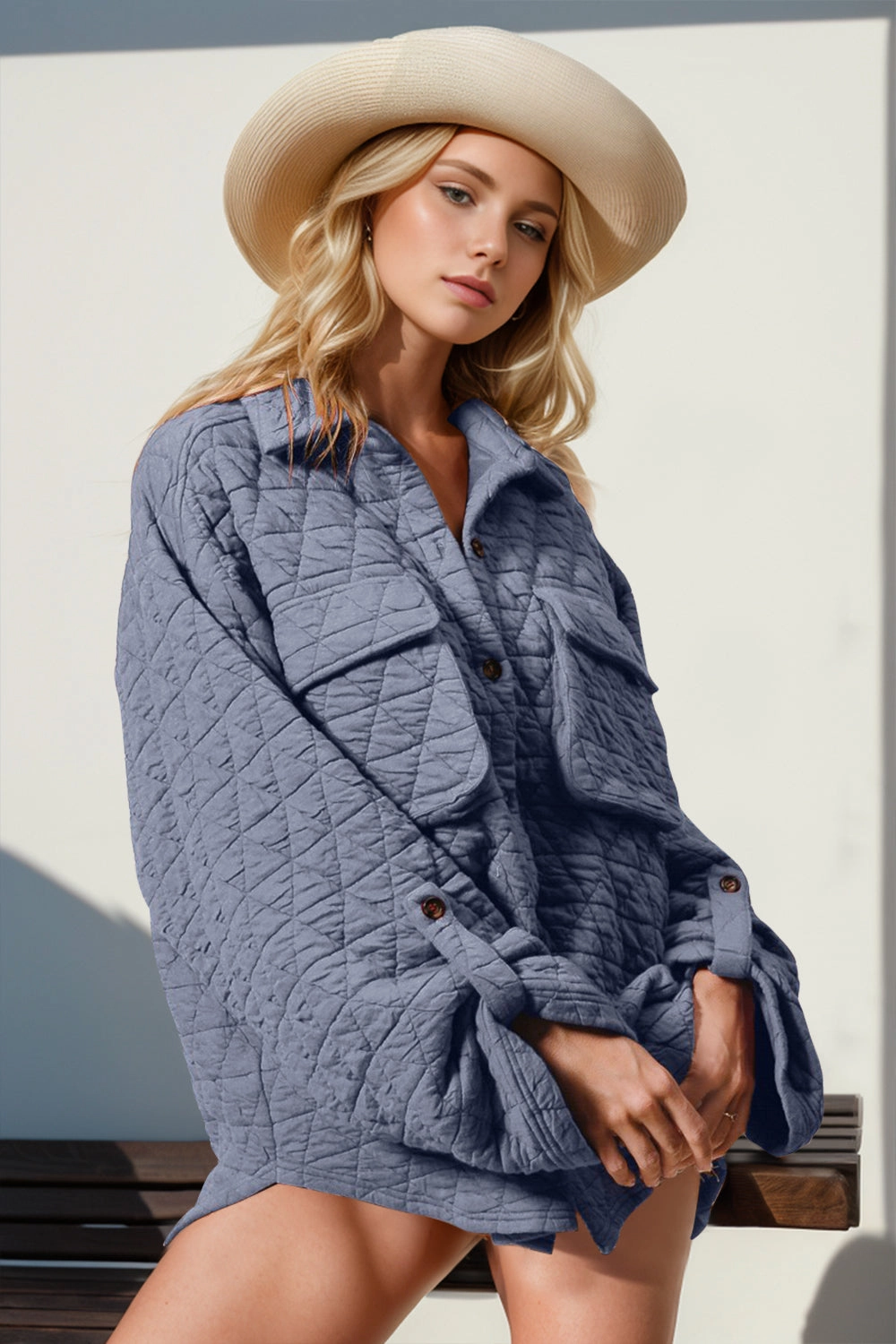 Double Take Button Up Quilted Shacket With Chest Pockets Flash Deal Alert Save Big Online
