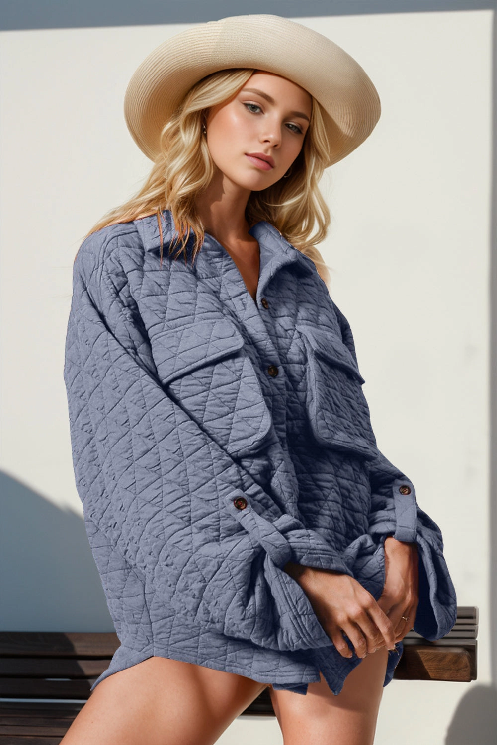 Double Take Button Up Quilted Shacket With Chest Pockets MustHave Items Hot Pick of the Day