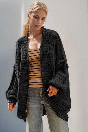 Hot Offer Ending Soon Double Take Full Size Open Front Long Sleeve Cardigan