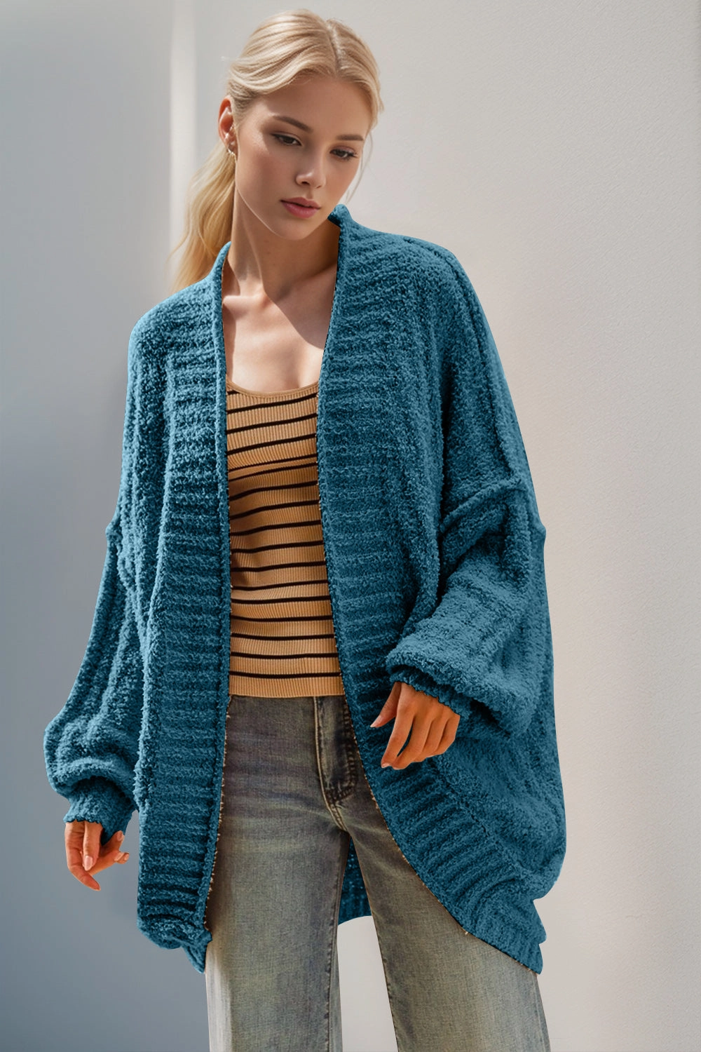 Double Take Full Size Open Front Long Sleeve Cardigan Flash Sale Alert Today Only Hot Sale