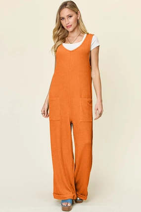 Grab Todays Deal Mega Online Discount Double Take Full Size Texture Sleeveless Wide Leg Jumpsuit
